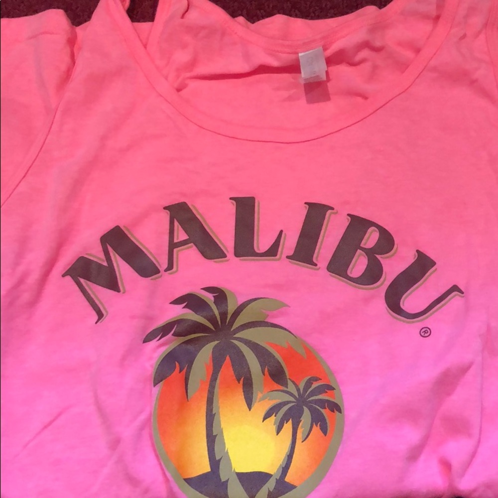 Bella Canvas Malibu pink Large NWOT Malibu drink L Pink Tank - Picture 6 of 12